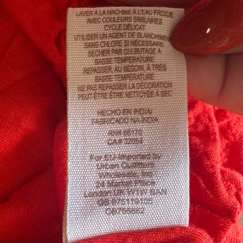 NWOT Free People Begonia Embroidered Boho Top Red Size Small - Picture 7 of 7